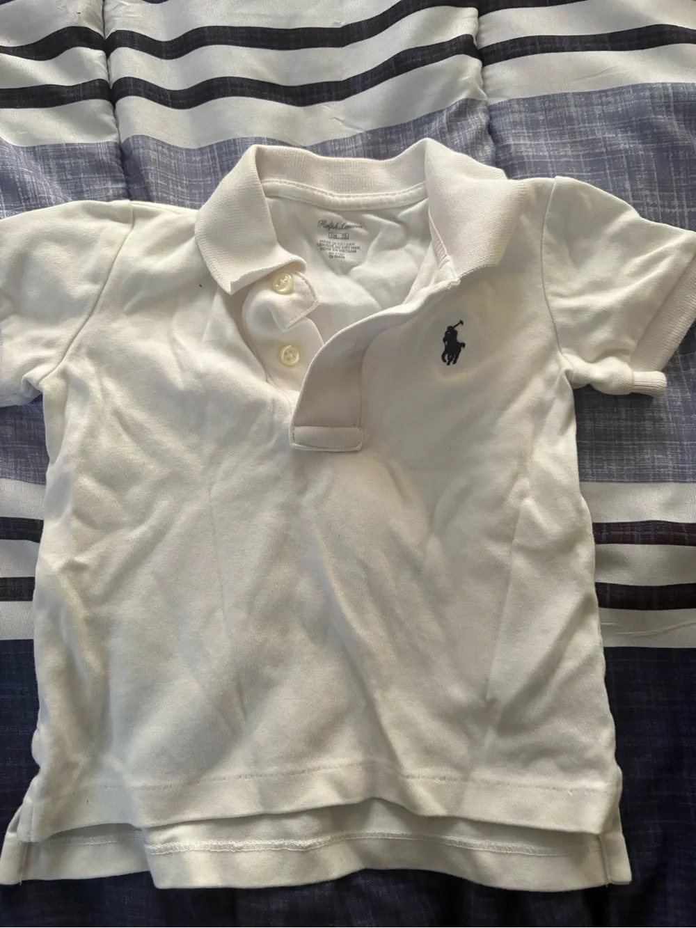 Ralph Lauren White Polo Shirt with Navy Pony